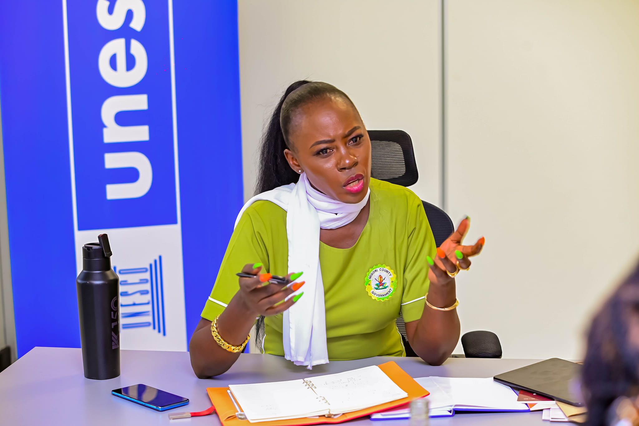 Businesswoman Esther Akoth in her office